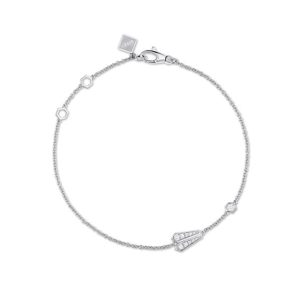 Bracelet &agrave; &eacute;l&eacute;ment unique en or blanc 18 carats et diamants